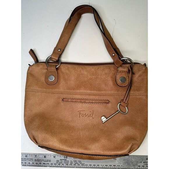 Fossil Long Live Vintage Butterscotch Brown Leather Shoulder Purse - Picture 9 of 12